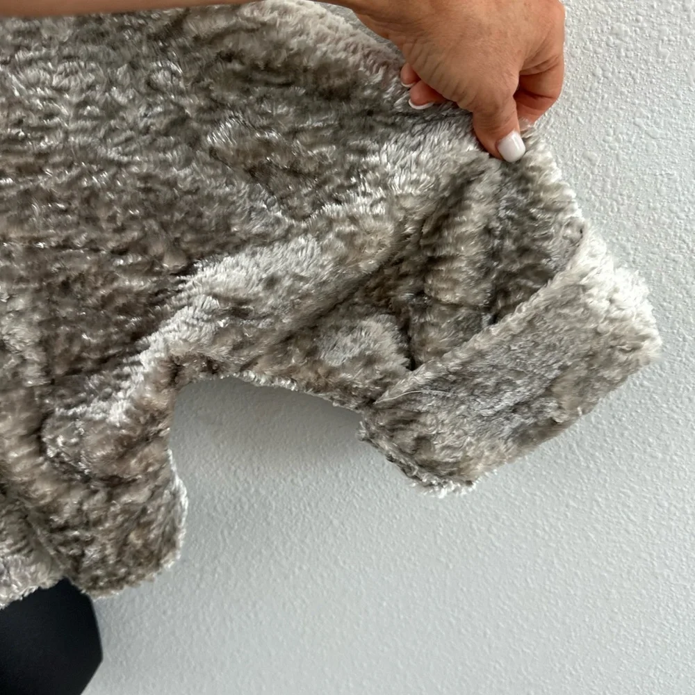 INC International Concepts Gray Faux Fur Varsity Jacket - Picture 8 of 11